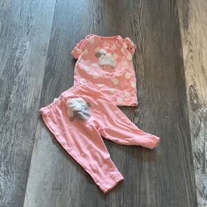 Child of Mine Pink Polka Dot Baby Outfit with Bunny Design